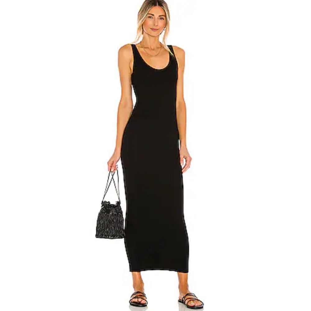 Stateside Ribbed Maxi Dress Charcoal Heather Grey‎ Sleeveless Tank Bodycon Small